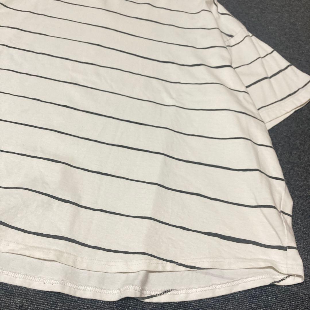 【人気】S.F.C ワイドサイドストライプTシャツ 半袖 L ビッグシルエット