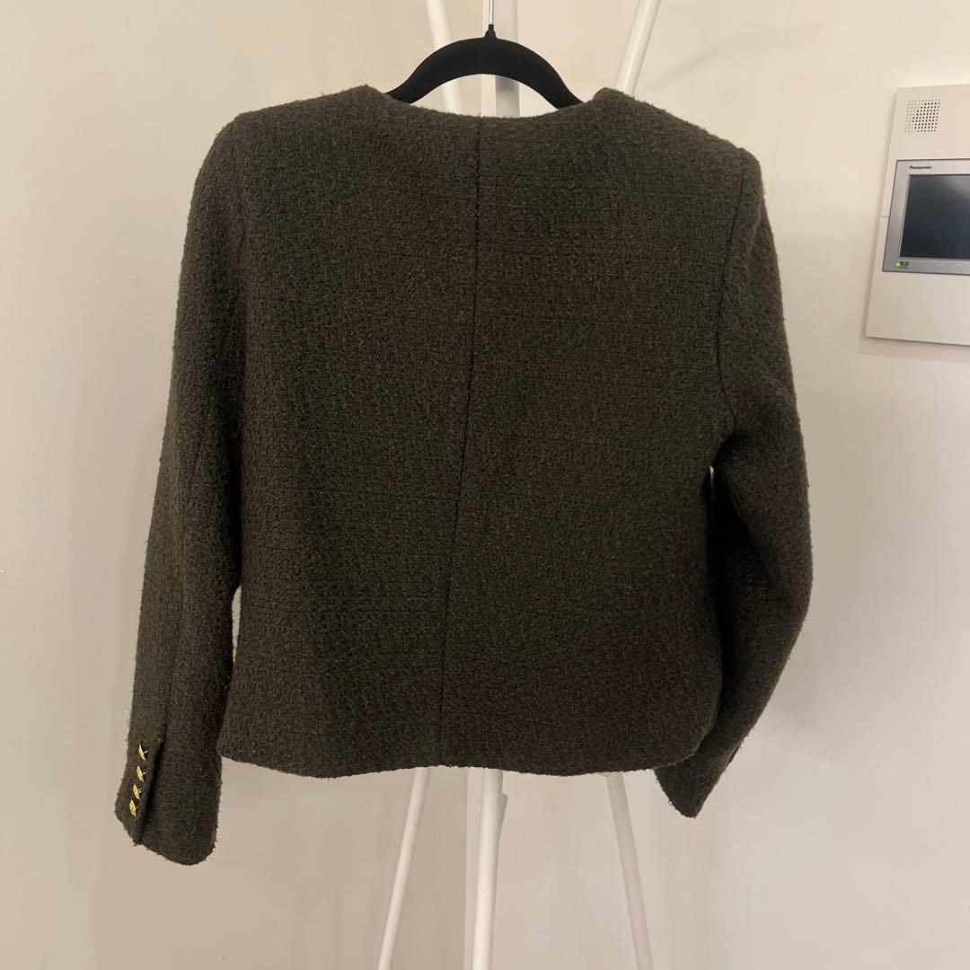 CELINE ダークグリーン ボタン付きジャケット