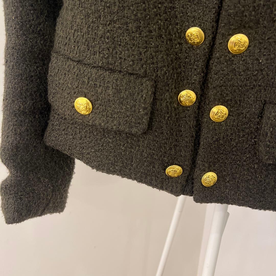 CELINE ダークグリーン ボタン付きジャケット