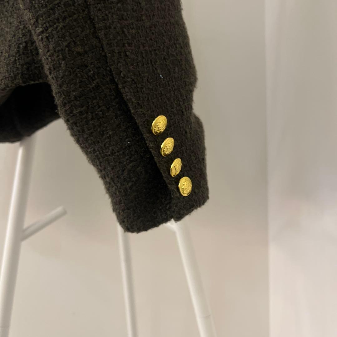 CELINE ダークグリーン ボタン付きジャケット