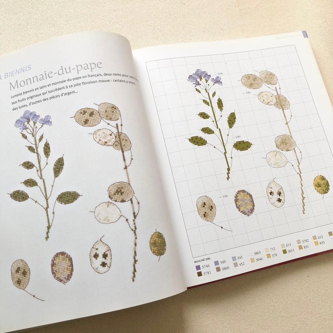2007年 フランスの植物図鑑のようなクロスステッチ刺繍図案集　希少ヴィンテージ