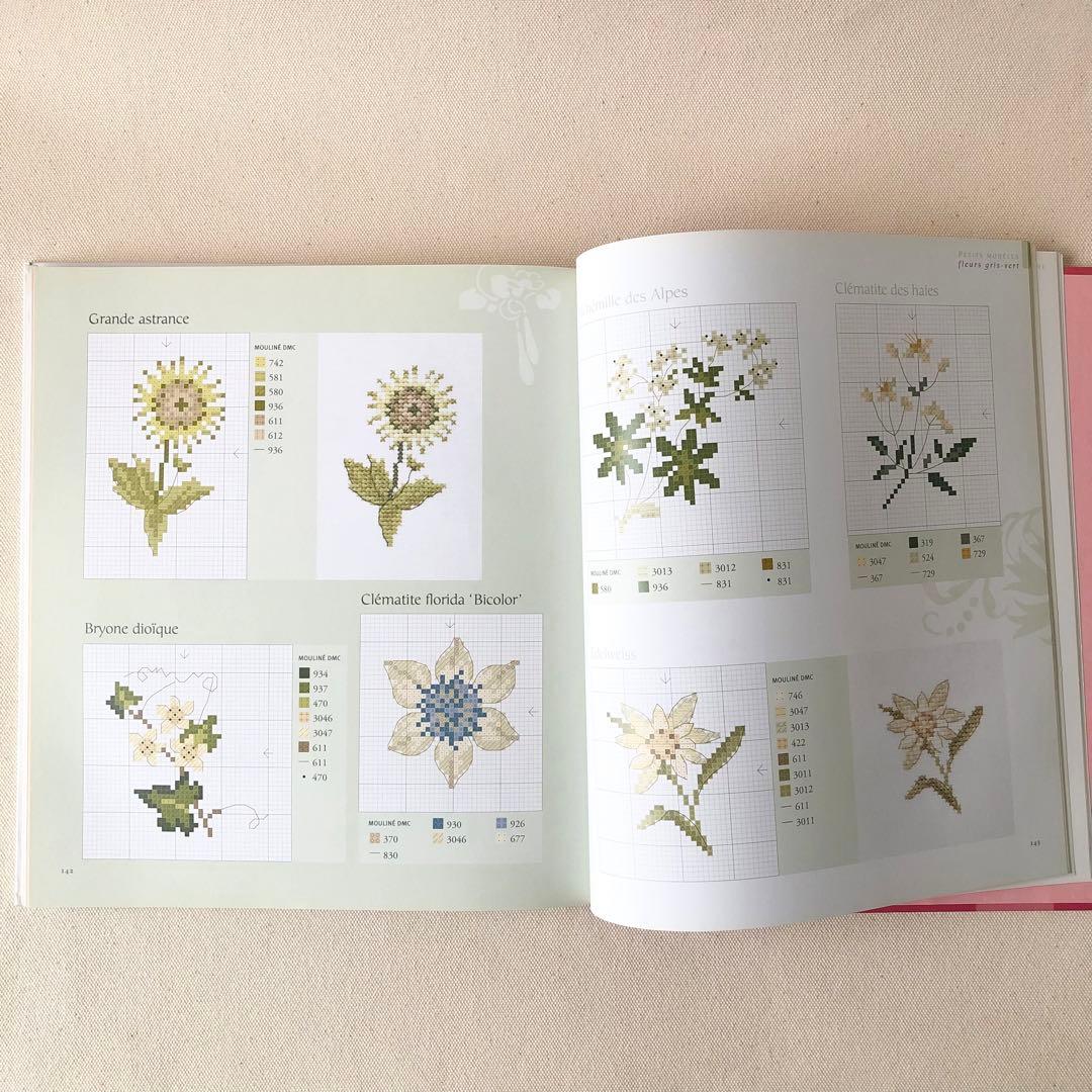 2007年 フランスの植物図鑑のようなクロスステッチ刺繍図案集　希少ヴィンテージ