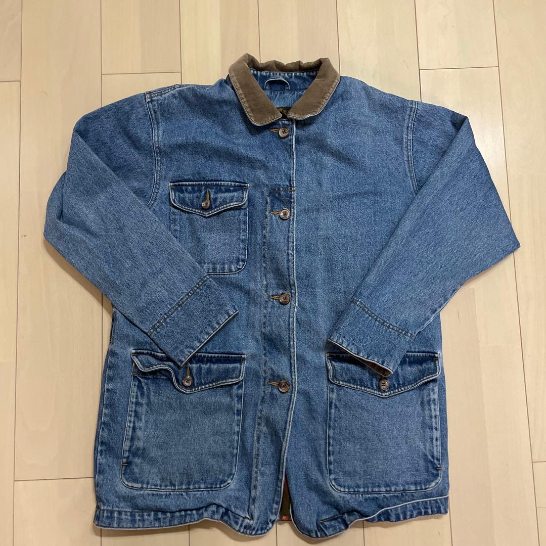 80's Eddie Bauer 黒タグ デニム カバーオール ライナー付