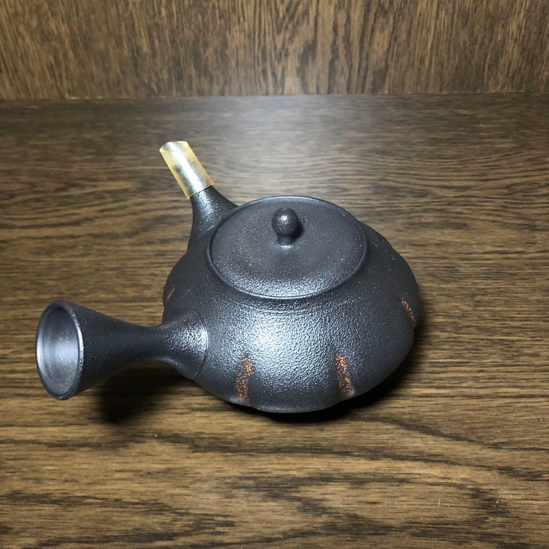 常滑焼 黒泥 茶注 梅原玉堂