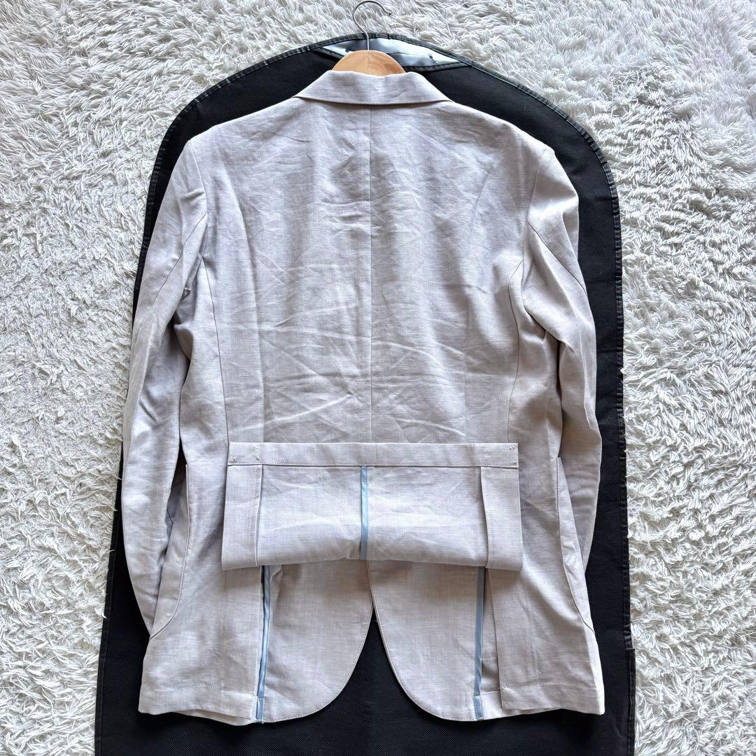 極美品　ジーステージ　テーラードジャケット　麻　リネン　パイピング　アンコン　M