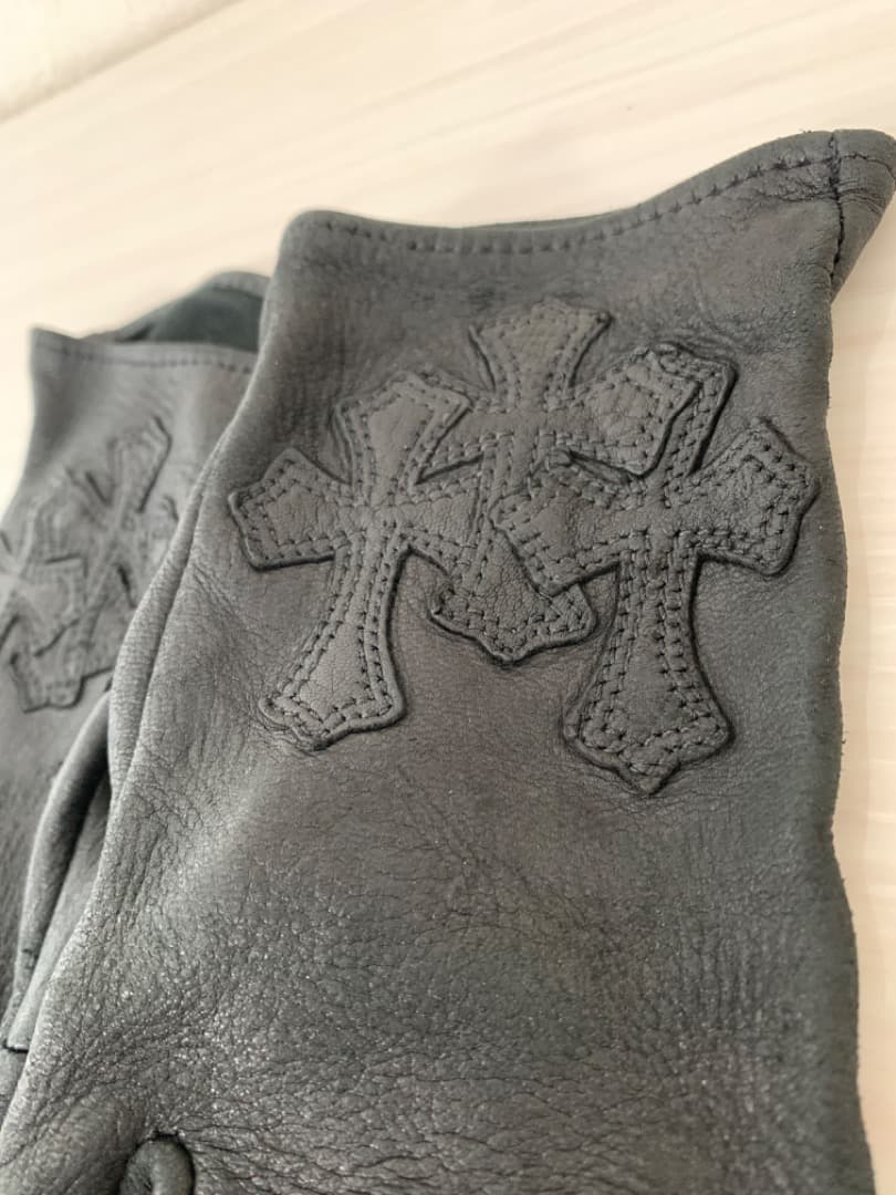 CHROME HEARTS　クロムハーツ　レザー手袋　セメタリークロス