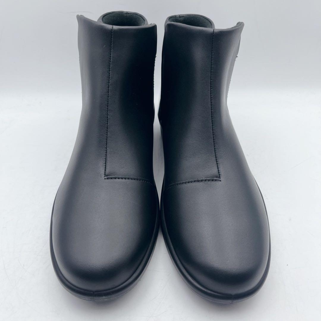 新品タグ付き✨アキレスソルボ 撥水 ショートブーツ 本革 コンフォート 黒
