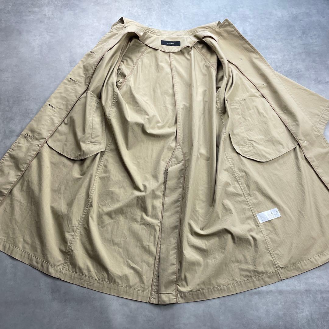 美品 　JS　コットンナイロンギャバ ビッグカラー　スプリングコート　ベージュ