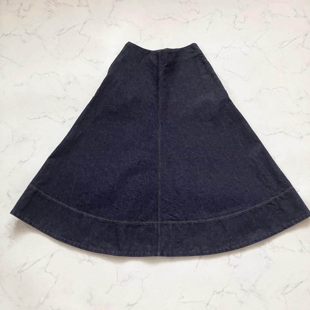 MADISONBLUE トラペーズデニムロングスカート　M フレア
