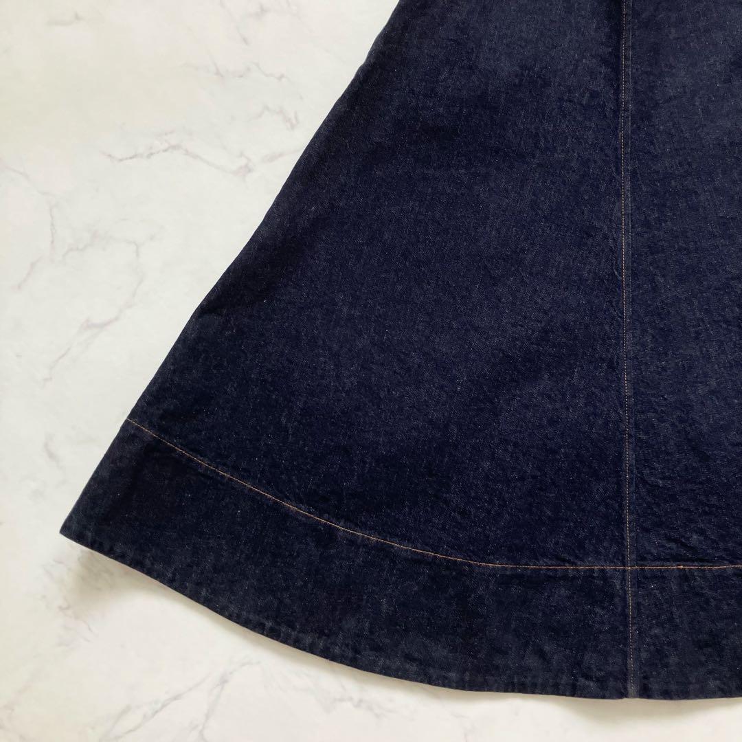 MADISONBLUE トラペーズデニムロングスカート　M フレア