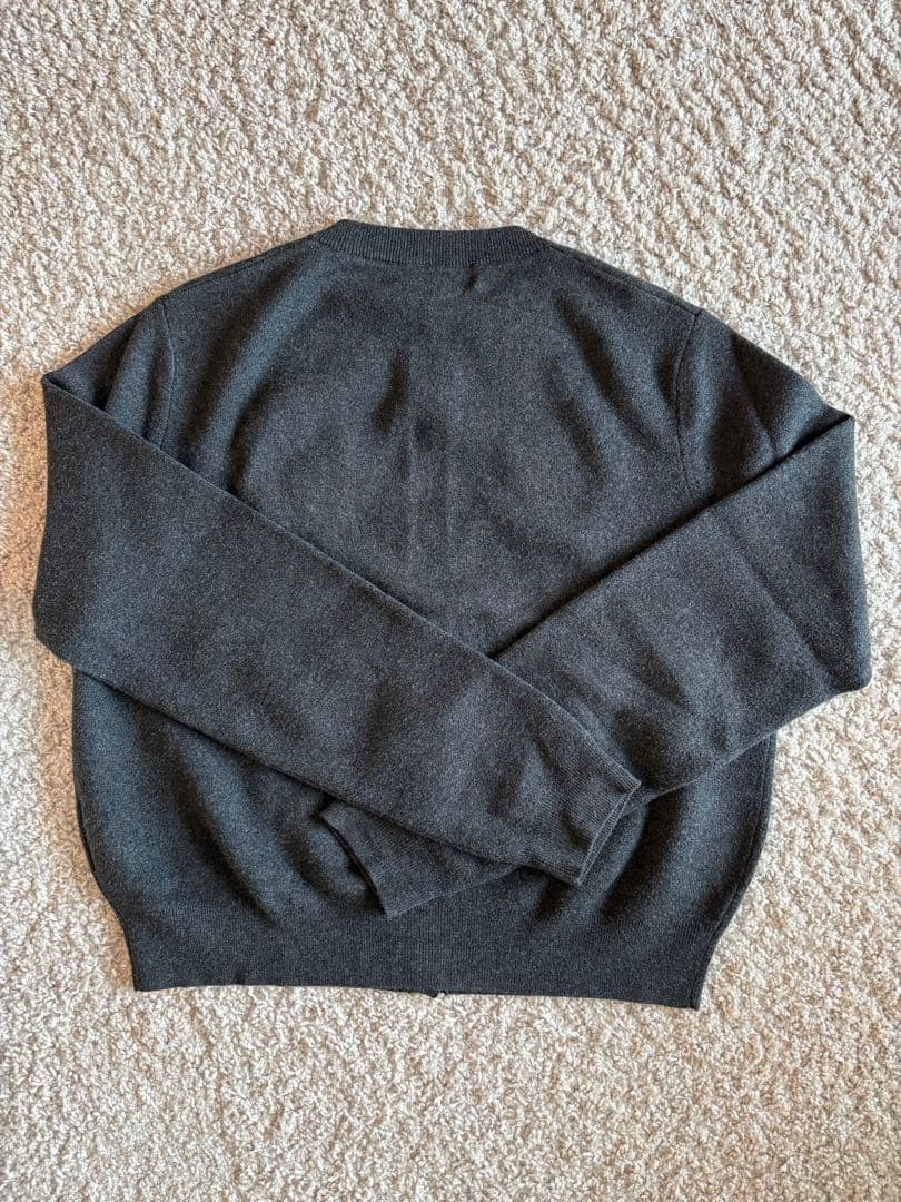 CABaN コットンカシミアクルーネックカーディガン　チャコールグレーS