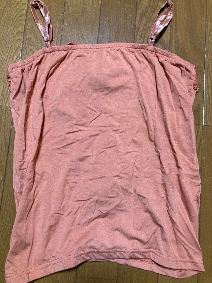 axes femme♡ビッグリボンキャミソール♡オレンジ♡お花モチーフ♡