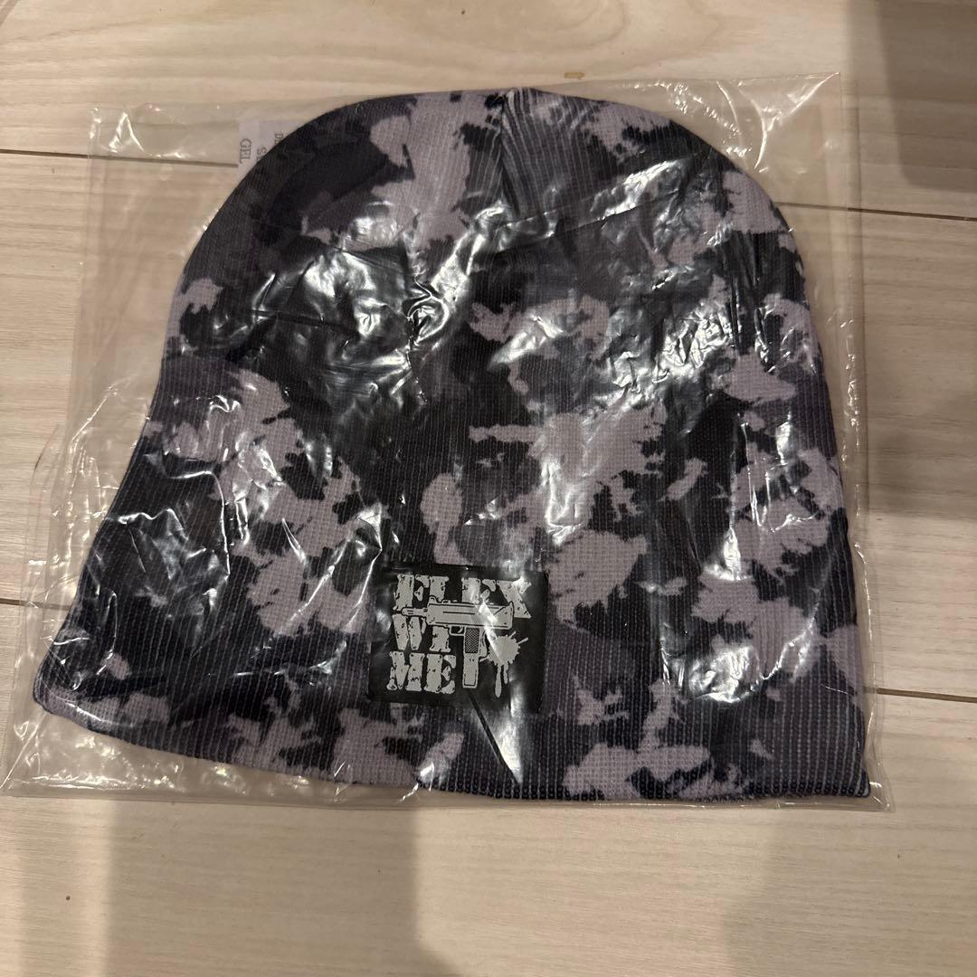 flexwitme 迷彩柄 ニット帽 ビーニー　白
