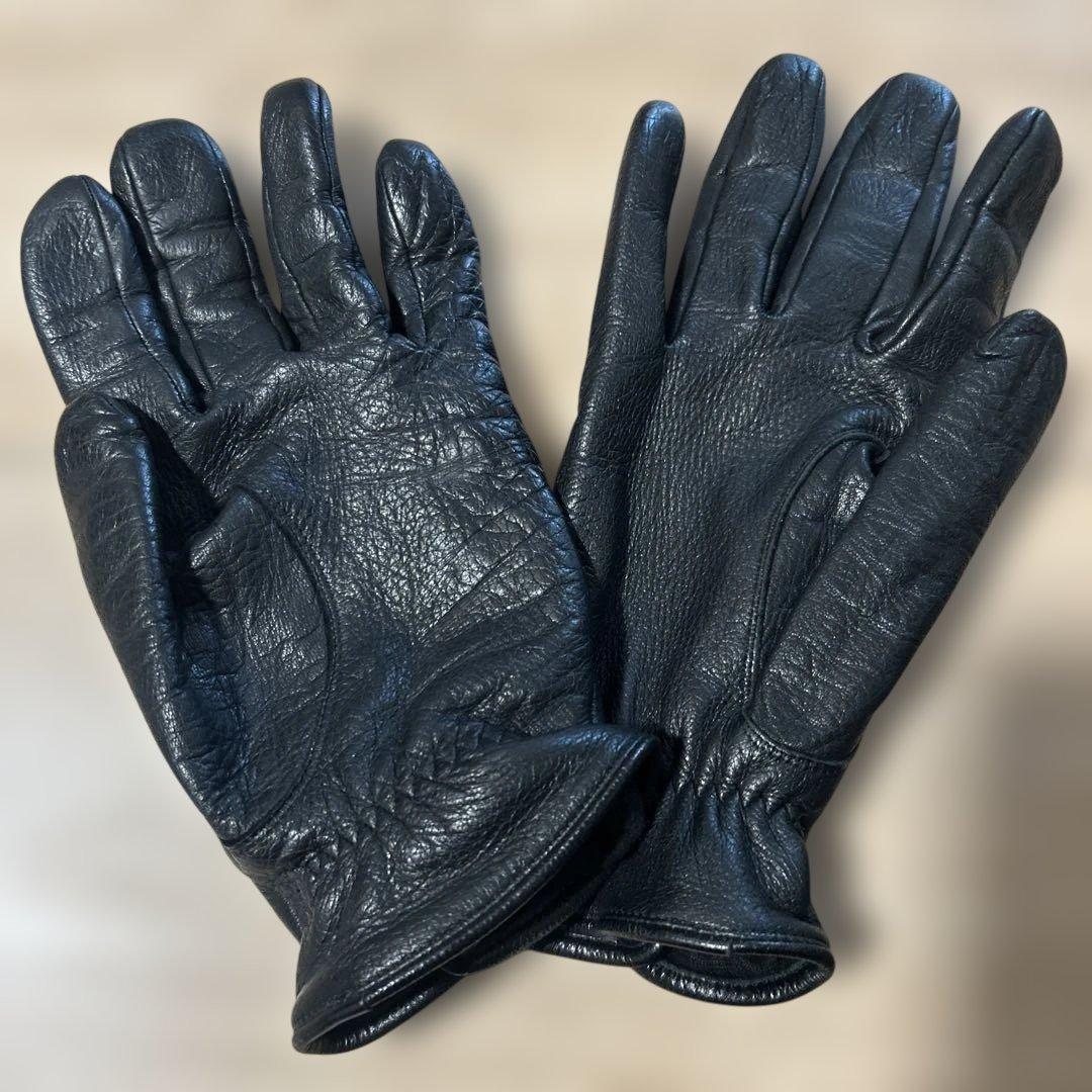 Burberry Black Label 鹿レザー手袋 黒 25cmバーバリー