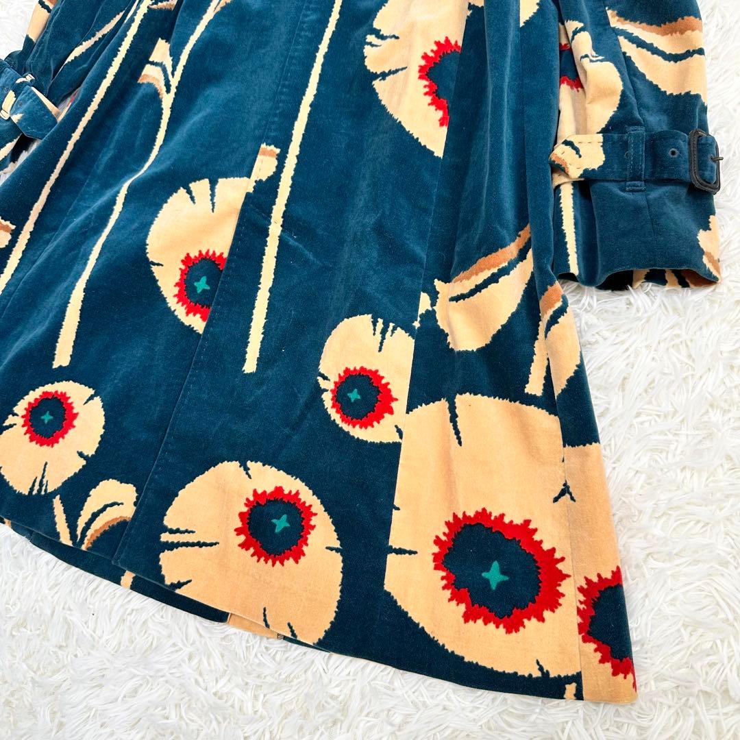 ポールスミストレンチコート フラワー柄 ベルベット 花柄 ベルト 40