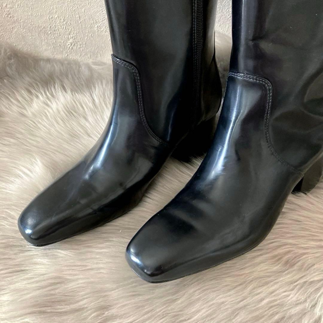 styling/＊スクエアトゥ パテントエナメル乗馬ブーツS