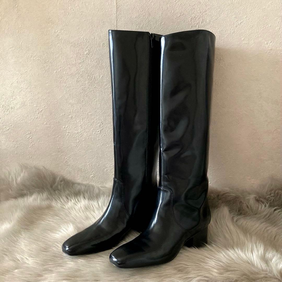 styling/＊スクエアトゥ パテントエナメル乗馬ブーツS