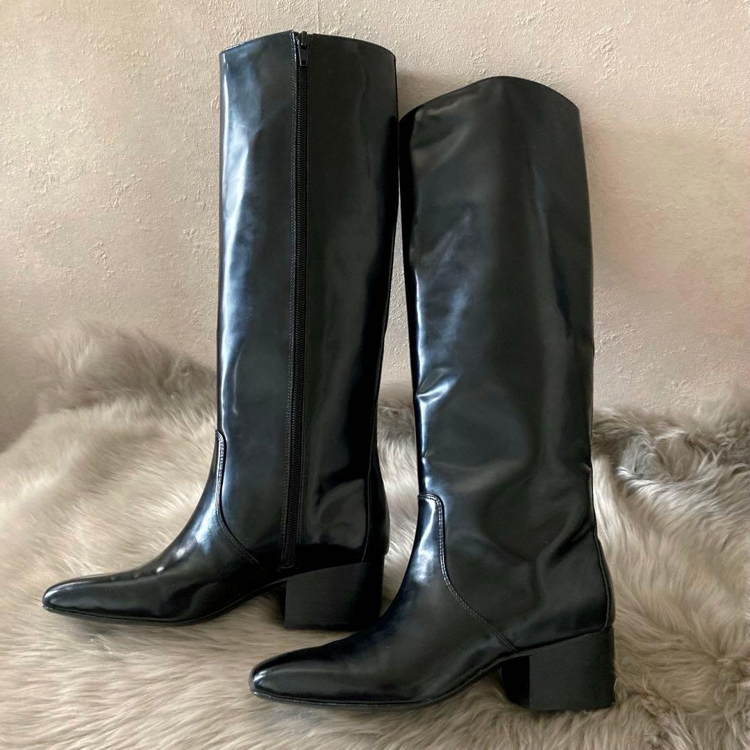 styling/＊スクエアトゥ パテントエナメル乗馬ブーツS