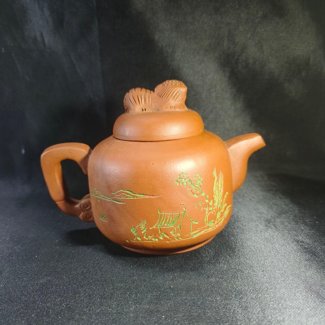 紫砂茶壺 臥虎蔵龍壺 宜興元坑紫砂 癸酉年1993年製 作家物 在銘 未使用美品