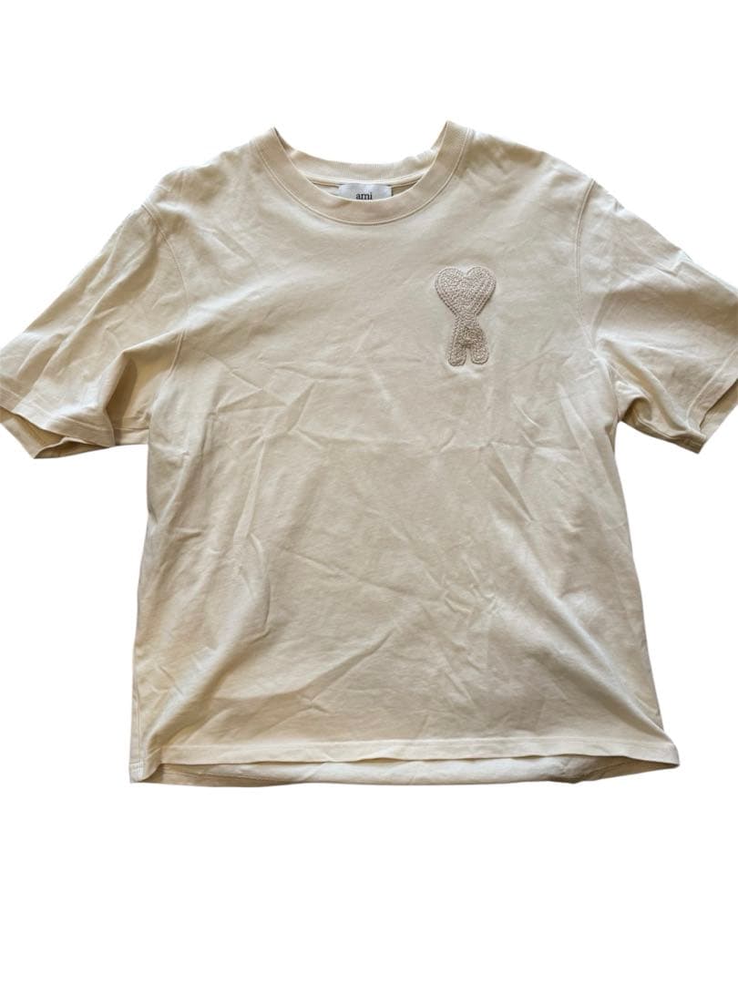 ami SS25 クロッシェTシャツ クリーム色
