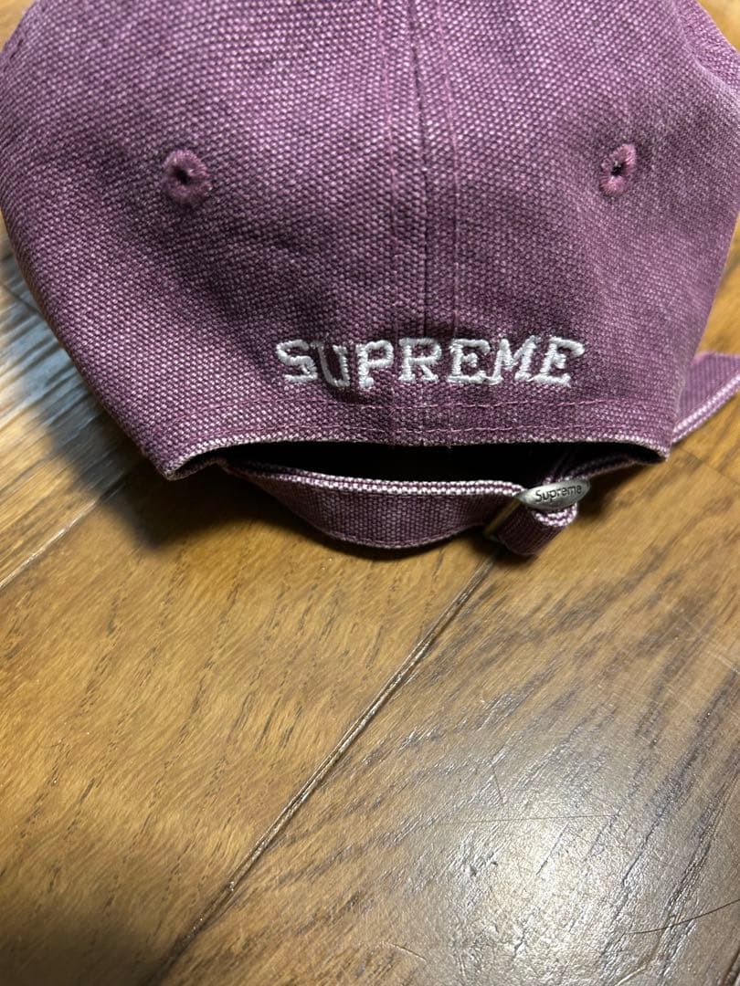 Supreme 刺繍Sロゴ パープルキャップ