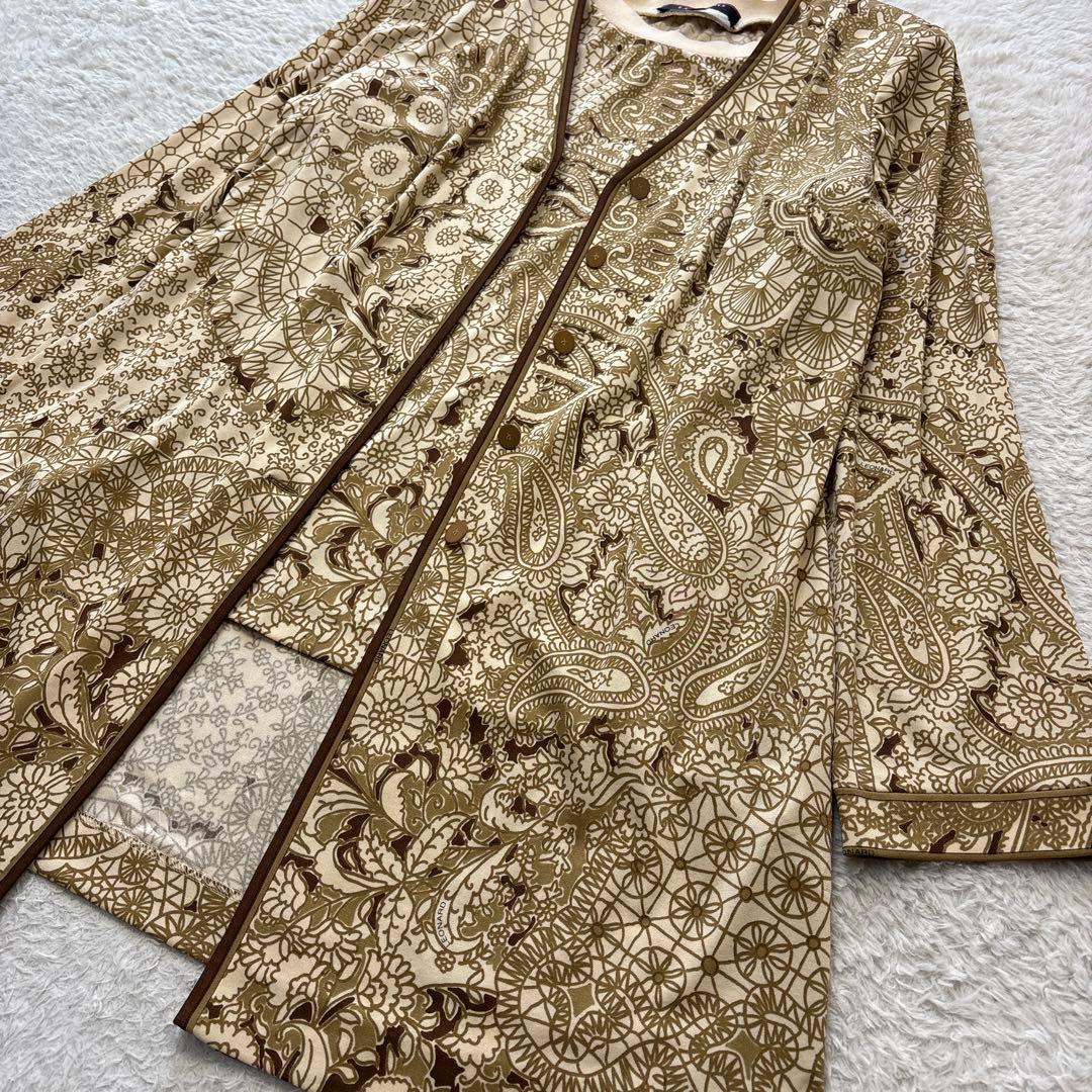 美品　LEONARD カンカン素材　アンサンブル カーディガン カットソー