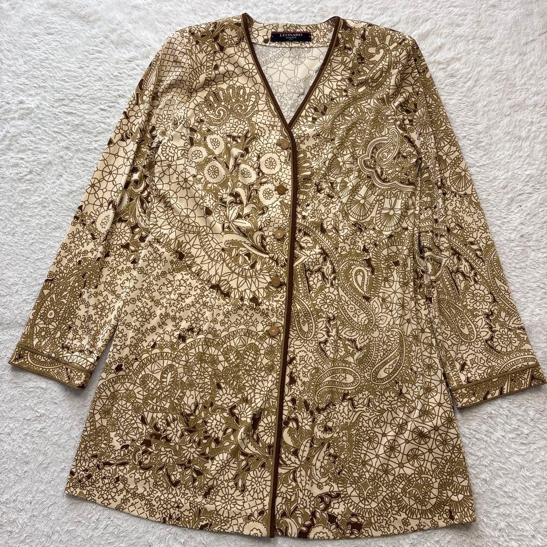 美品　LEONARD カンカン素材　アンサンブル カーディガン カットソー