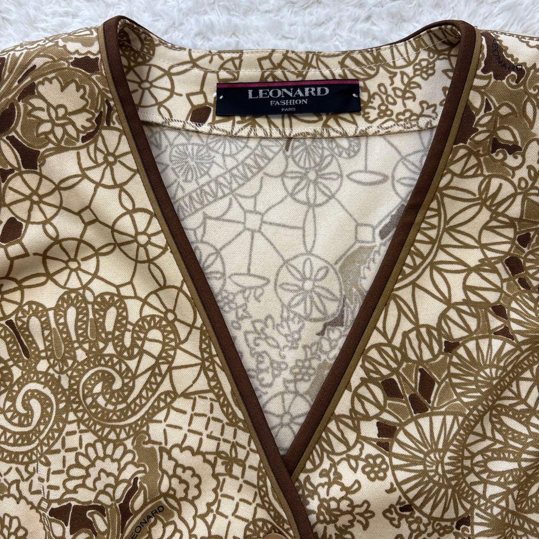 美品　LEONARD カンカン素材　アンサンブル カーディガン カットソー