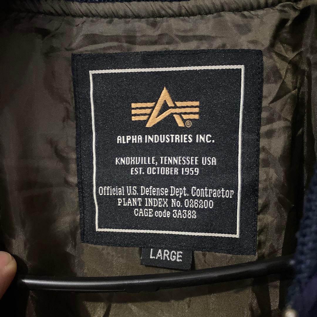 美品　ALPHA INDUSTRIES MA-1 ジャケット Lサイズ ネイビー
