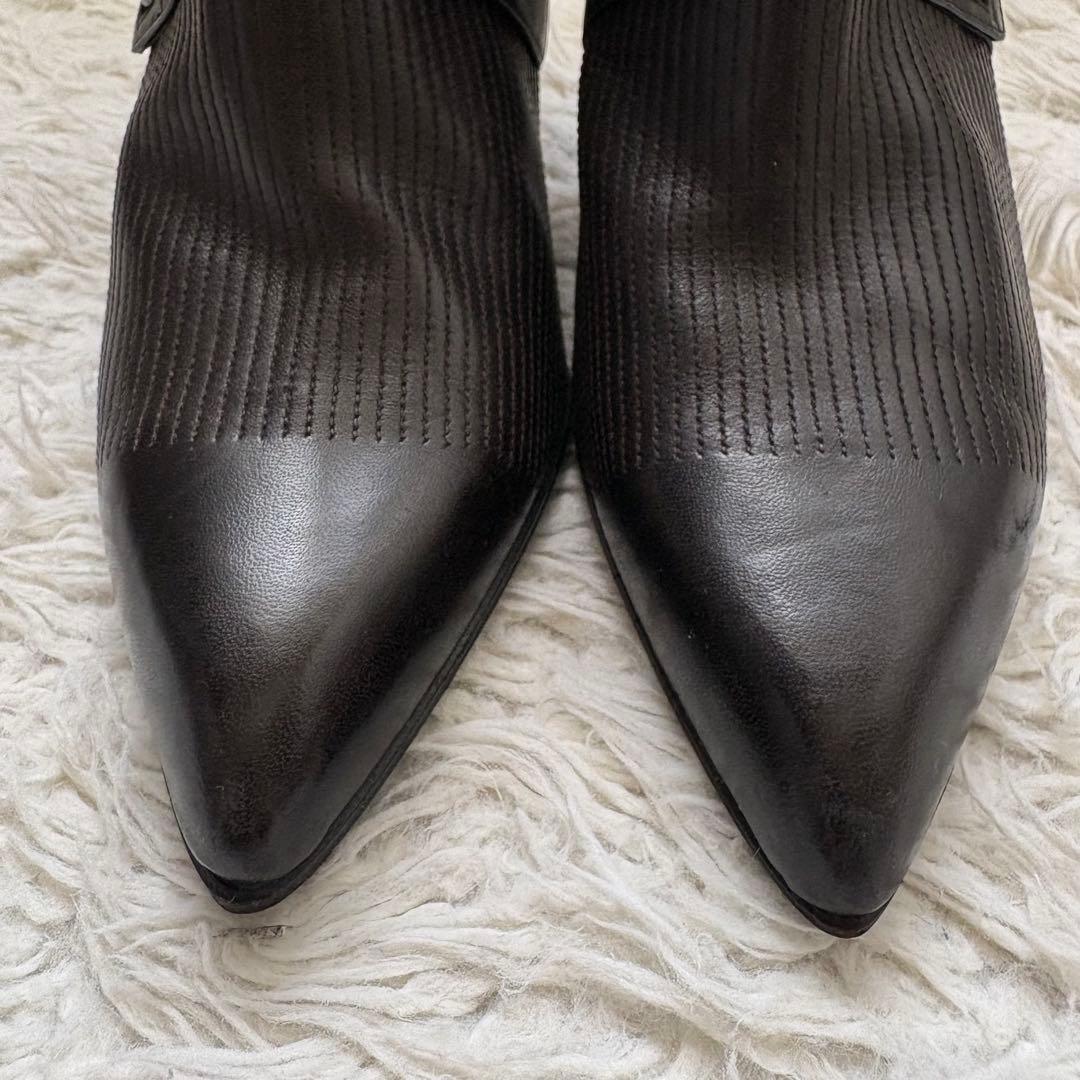 美品 シャネル ココマーク シルバー 金具　レザー ヒール ショート ブーツ