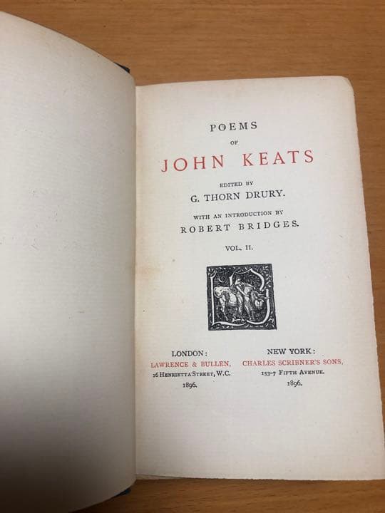 洋書 JOHN KEATS     ROBERT BRIDGES