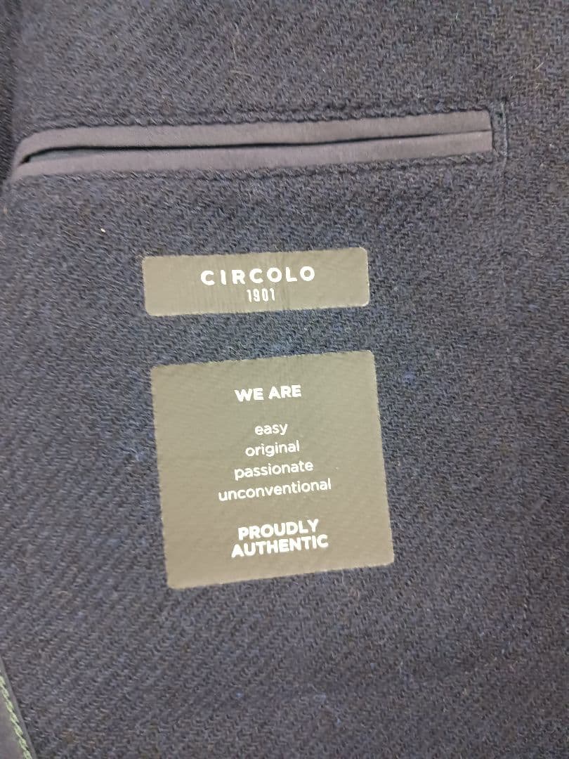 CIRCOLO ダイヤゴナルカシミア混ネイビーソフトフランネル2Bジャケット