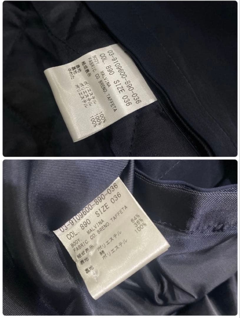 セオリーリュクス ライナー付きトレンチコート36ネイビー