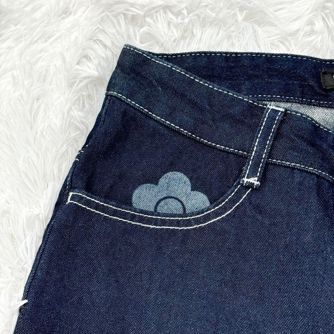 ✨タグ付き✨ MARY QUANT ストレート デニム デイジー柄 ブルー M