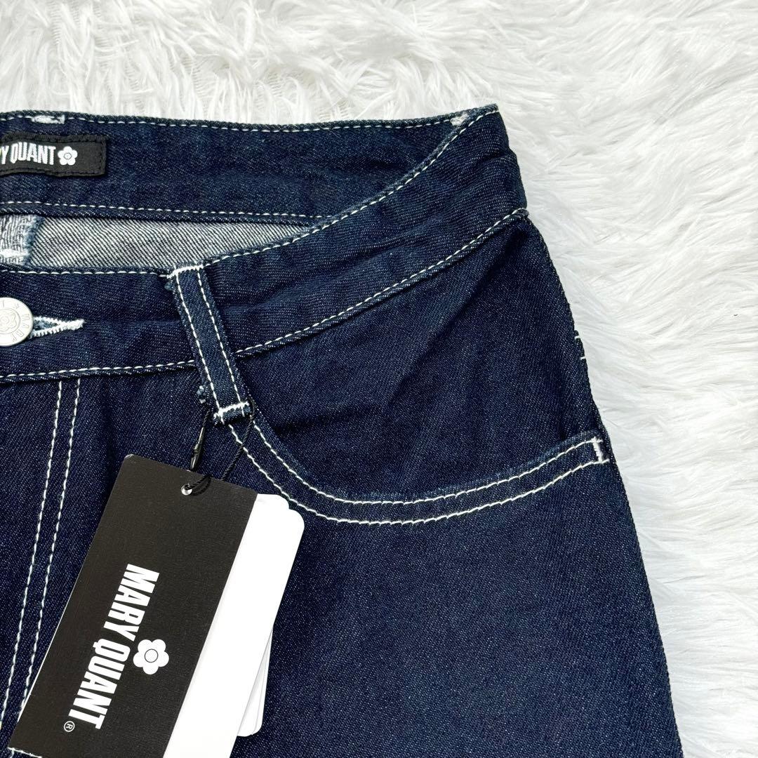 ✨タグ付き✨ MARY QUANT ストレート デニム デイジー柄 ブルー M