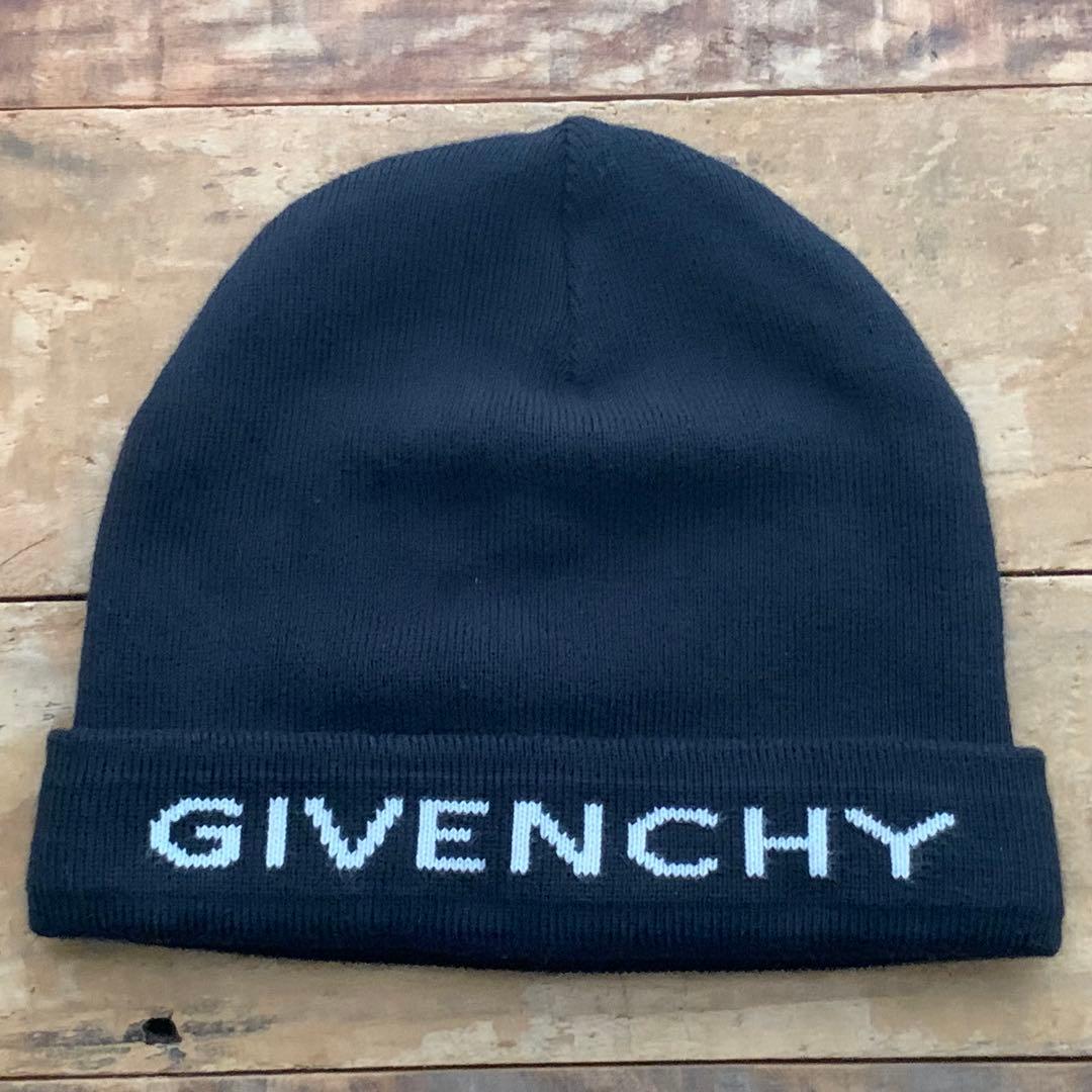 【GIVENCHY】ジバンシー ニット帽 ビーニー コットン カシミヤ ブラック