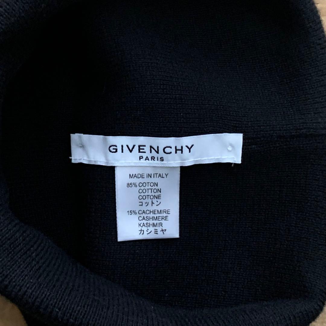 【GIVENCHY】ジバンシー ニット帽 ビーニー コットン カシミヤ ブラック
