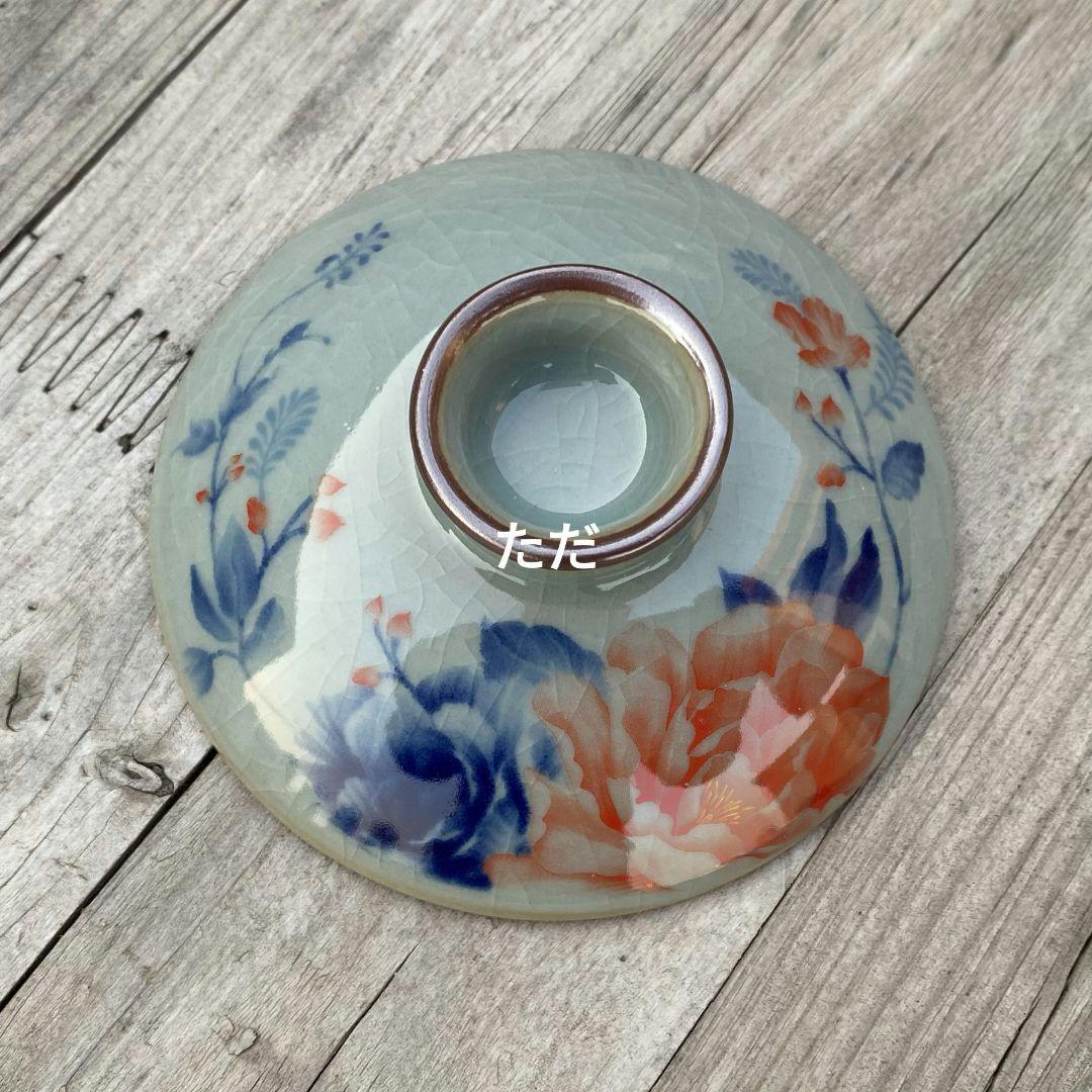 牡丹花三才蓋碗 中国茶器 景徳镇 蓋付き茶器 飲茶食器 煎茶具 未使用品