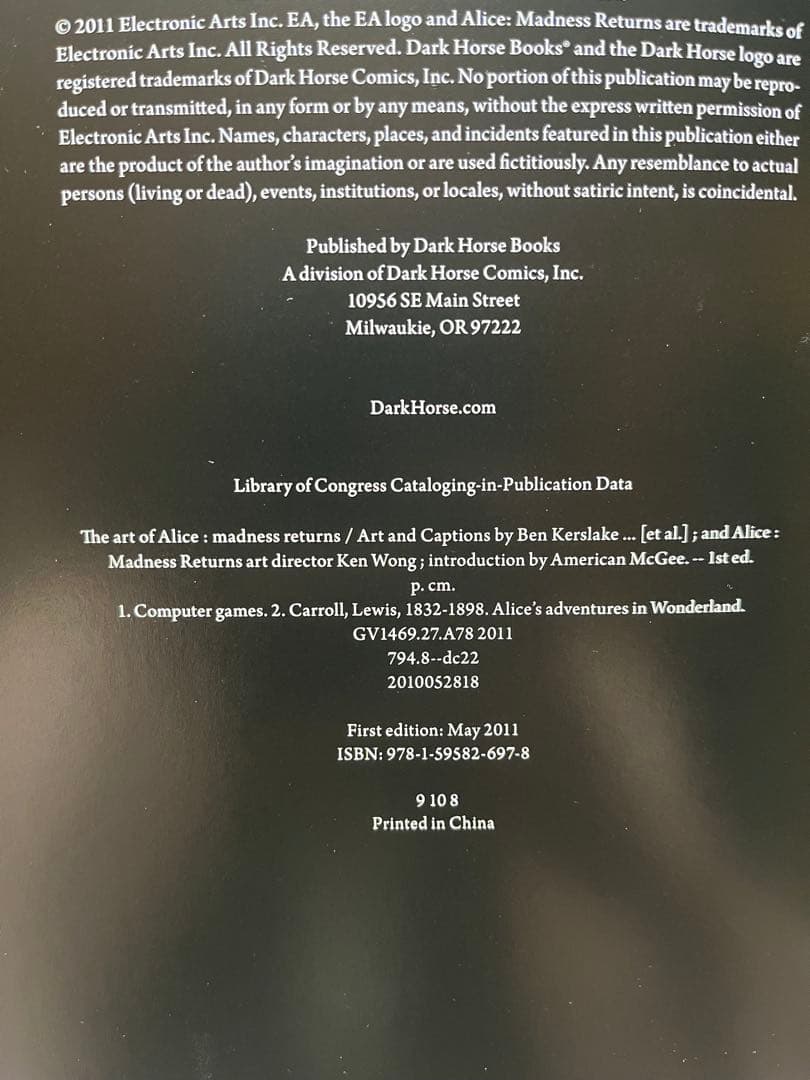 THE ART OF ALICE: MADNESS RETURNS 初版資料集