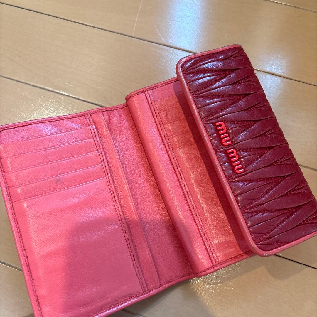 (あきさん専用)MIU MIU レザー 三つ折り財布 レッド
