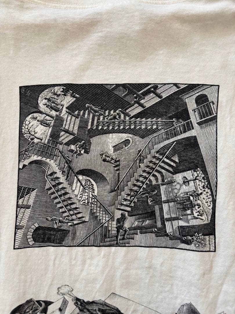 90s M.C.Escher TシャツUSA製 マルチプリント アート