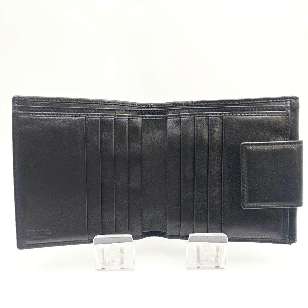 美品 プラダ ナッパレザー 二つ折り 財布PRADA コンパクト ウォレット