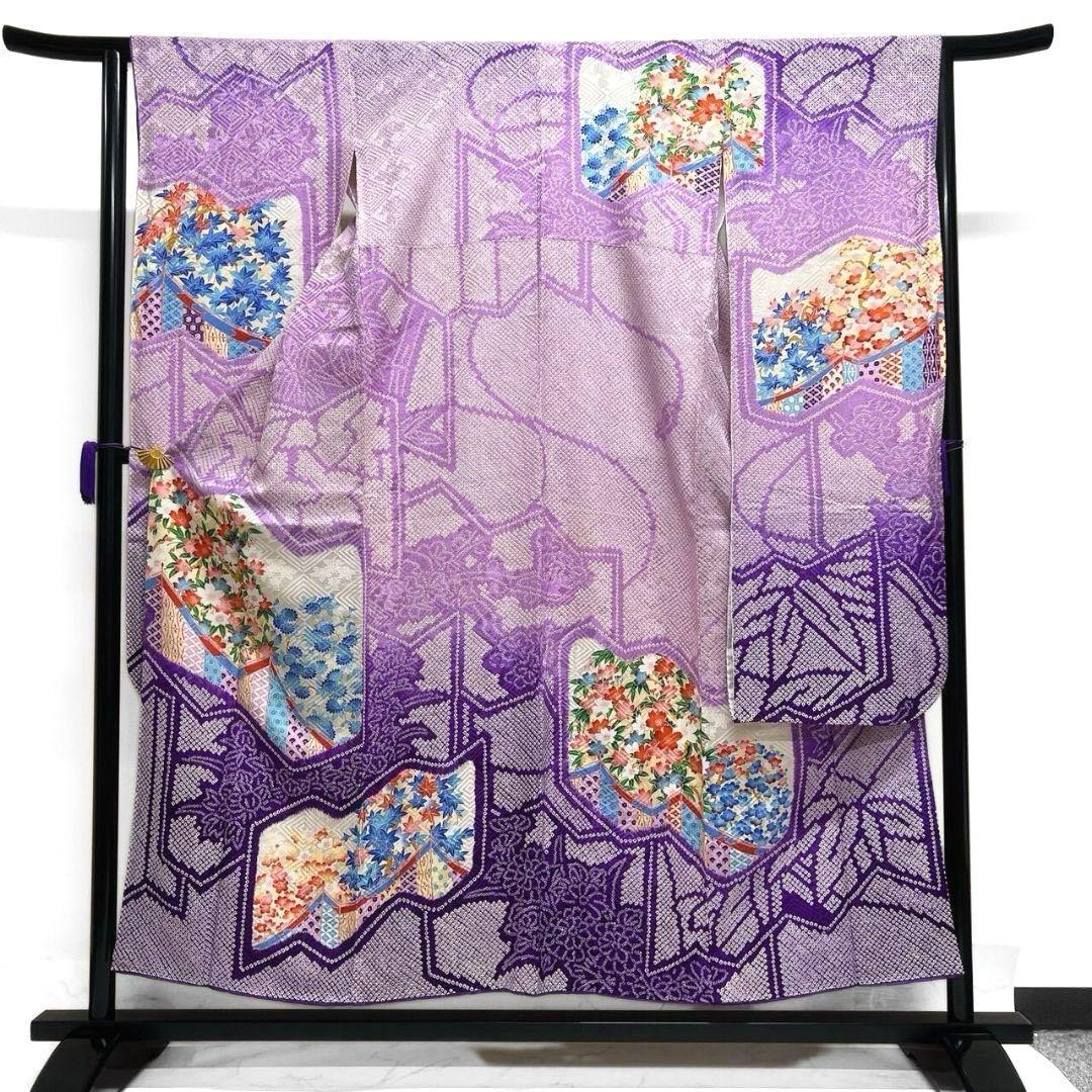 振袖　総絞り　桜花　菊花　楓　伝統和模様　成人式 晴れの日 着物 045a p