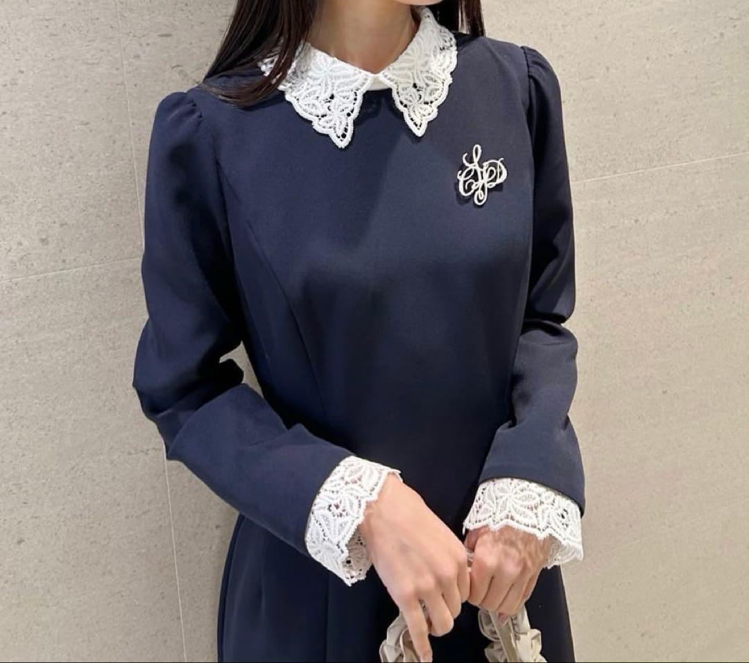 CELFORD 刺繍レース付きマーメイドワンピース DNVY 38 M 新品