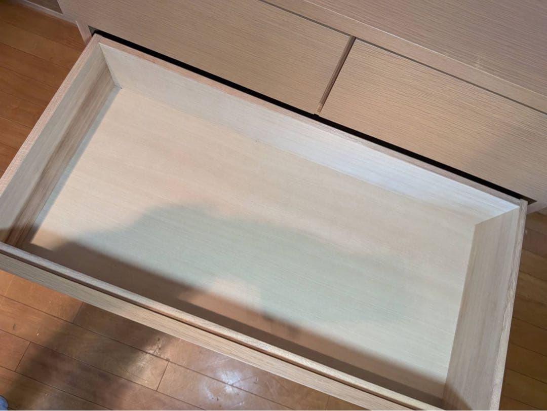 ■送料込■無印 木製チェスト 4段ワイド オーク 衣類収納 廃盤 タンス 棚