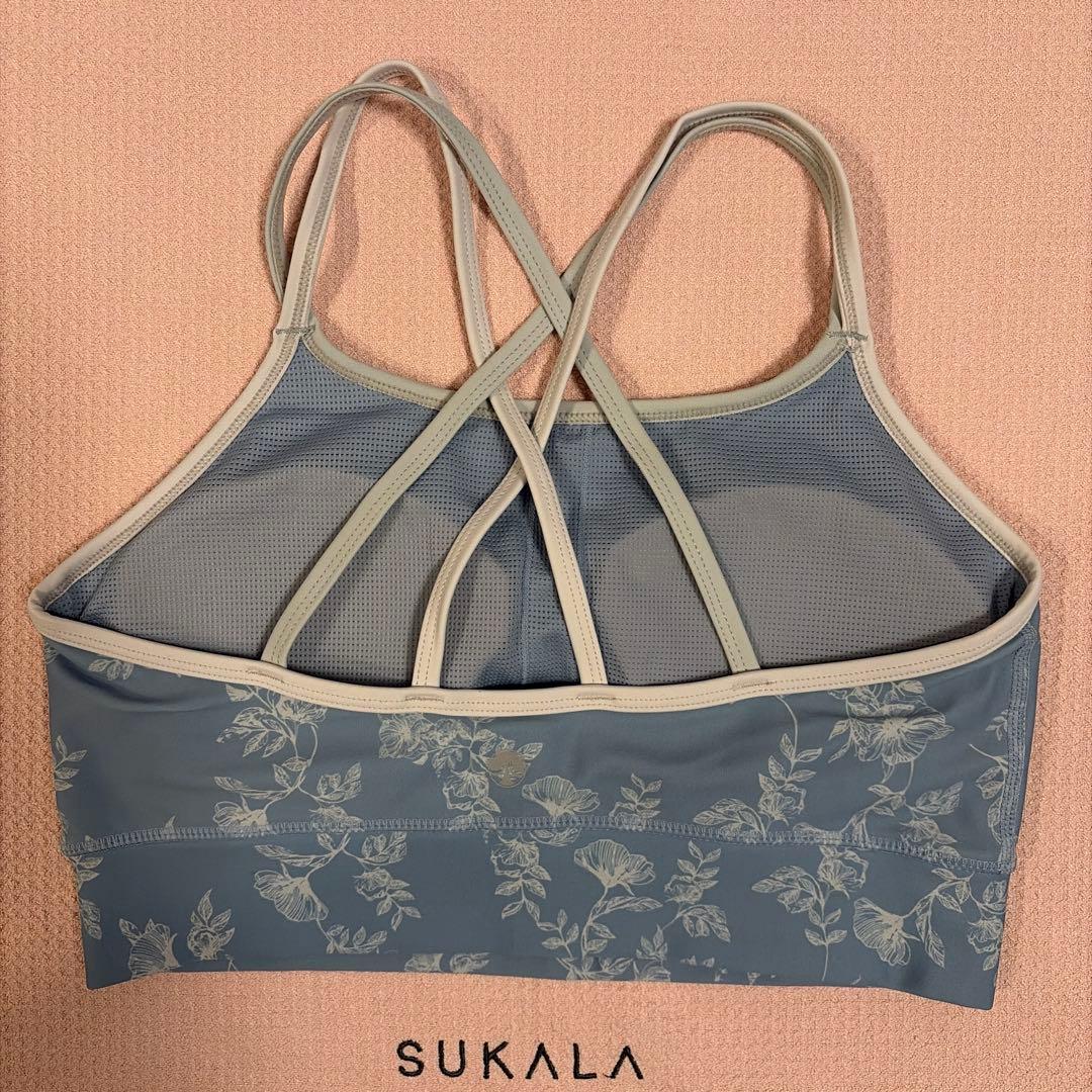 SUKALA 花柄ヨガウェアセット M水色