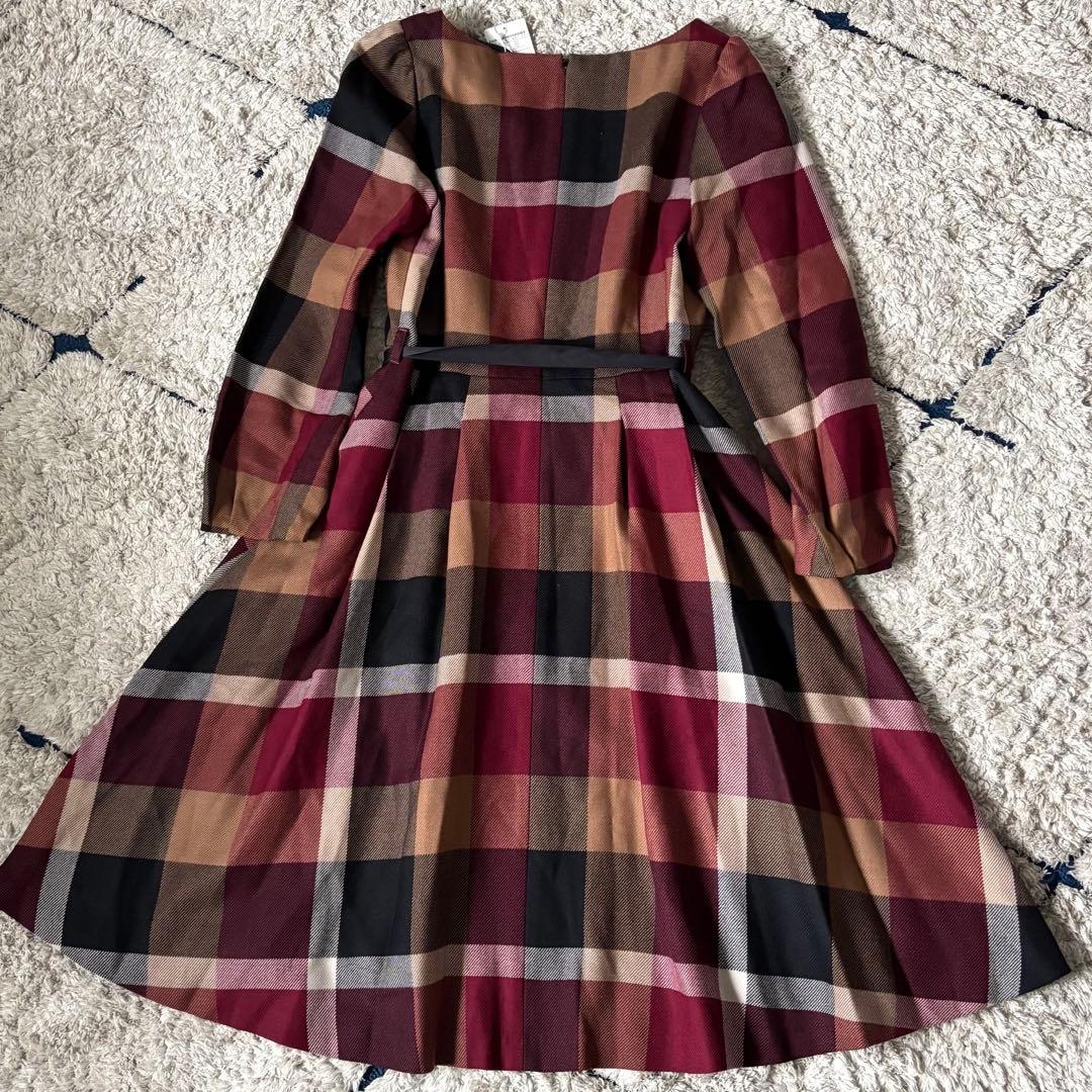【タグ付き✨】ブルーレーベルクレストブリッジ　チェックワンピース　リボン　36