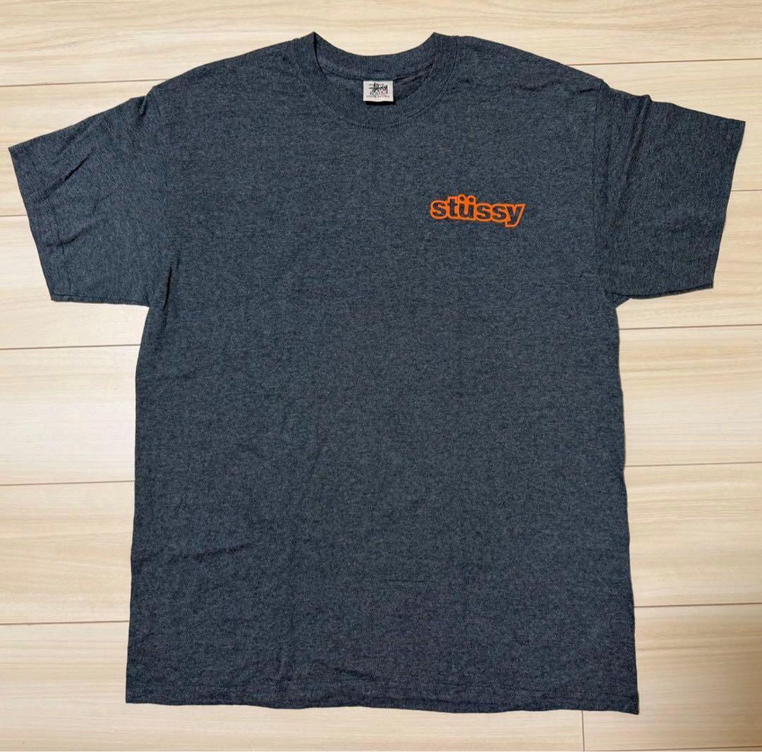 希少 STUSSY 白タグ 90s USA製 Tシャツ / グレー / Lサイズ
