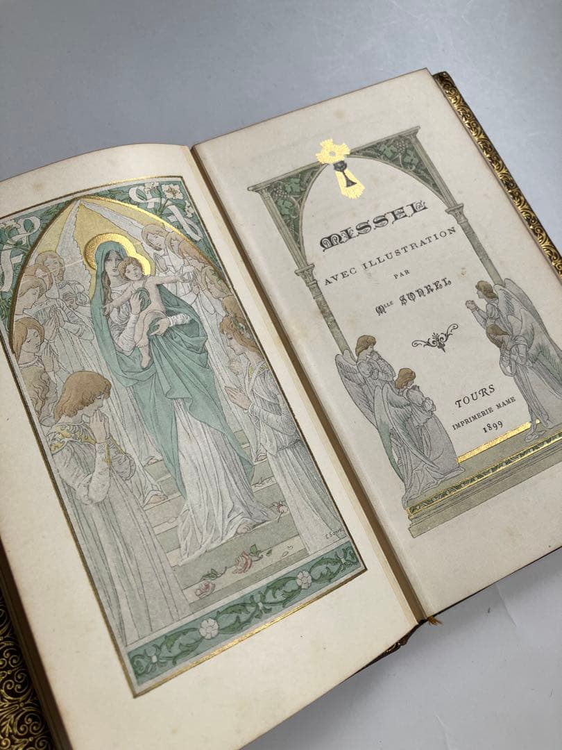 アール・ヌーヴォー　1899年　ミセル　フランスアンティーク　祈祷書　19世紀