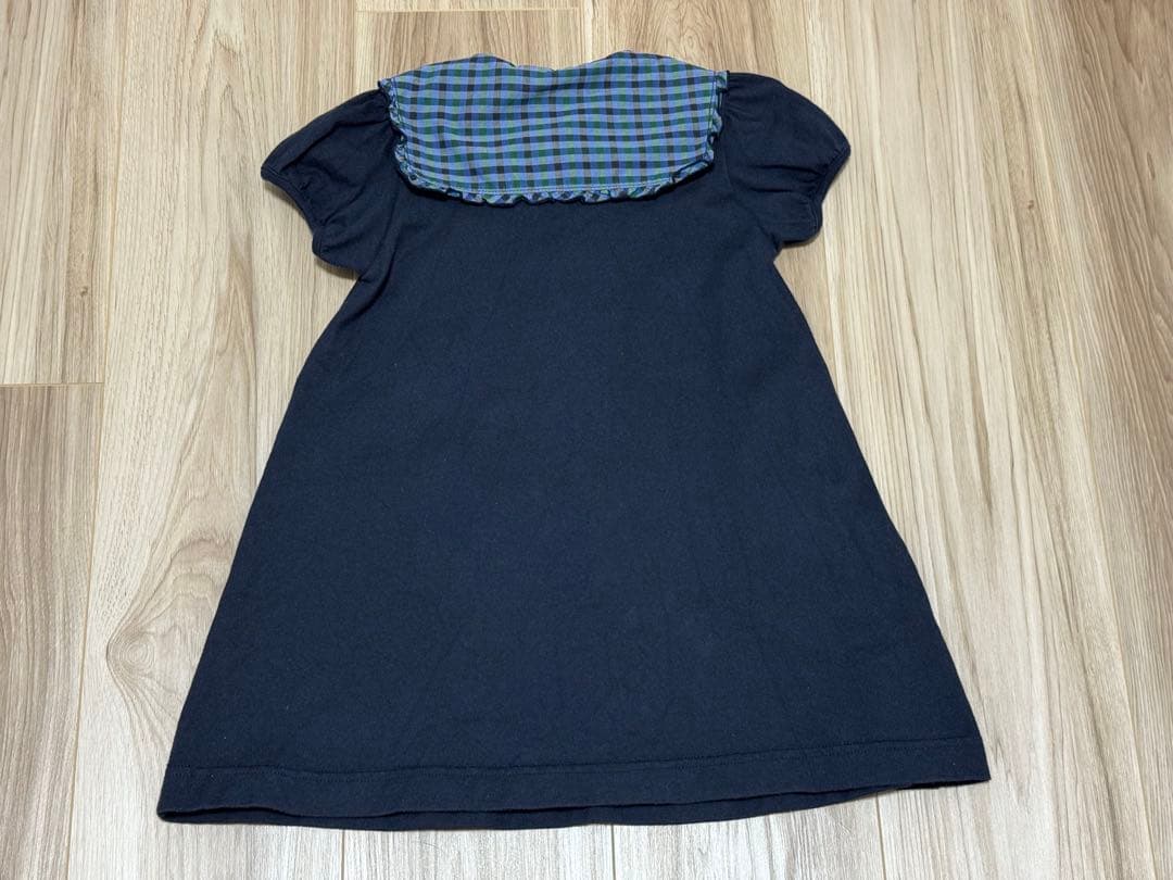 familiar 半袖ワンピース シャンブレーチェック　90cm